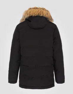 Parka noire à capuche - NOIR