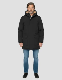 Parka noire à capuche - NOIR