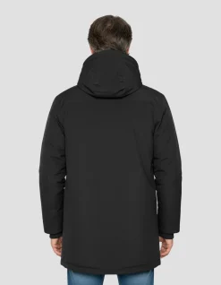 Parka noire à capuche - NOIR