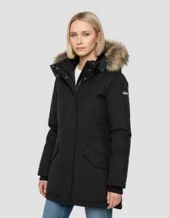 Parka noire à capuche - NOIR