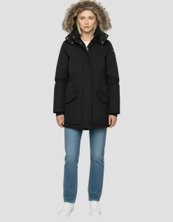 Parka noire à capuche - NOIR