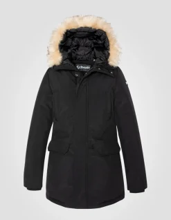 Parka noire à capuche - NOIR