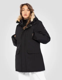 Parka noire à capuche - NOIR