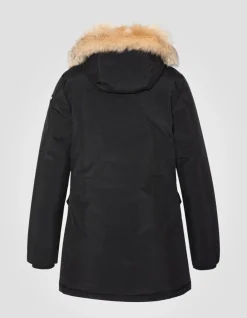 Parka noire à capuche - NOIR