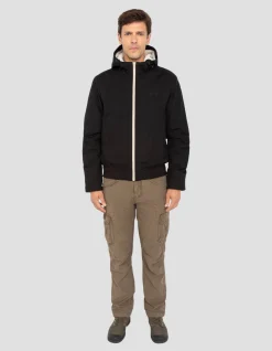Parka noire multipoches à capuche - NOIR