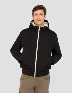 Parka noire multipoches à capuche - NOIR