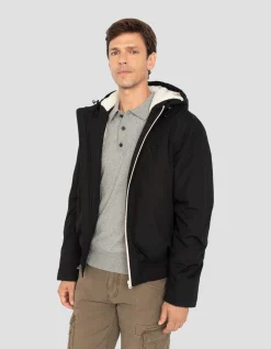 Parka noire multipoches à capuche - NOIR