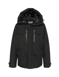 Parka noire multipoches à capuche - NOIR