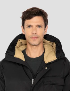 Parka noire multipoches à capuche - NOIR