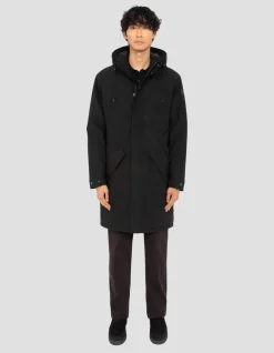 Parka noire multipoches à capuche - NOIR