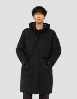 Parka noire multipoches à capuche - NOIR