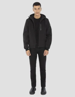 Parka noire softshell courte déperlante - NOIR