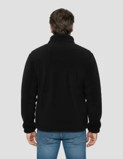 Polaire zippée sherpa noir - NOIR