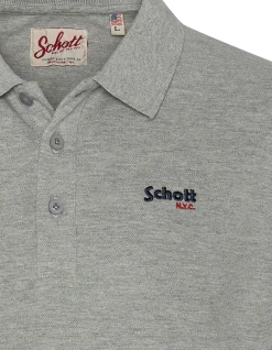 Polo basique gris chiné en maille piquée - GRIS CHINÉ