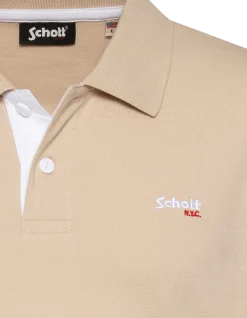 Polo beige clair et blanc - BEIGE CLAIR/BLANC