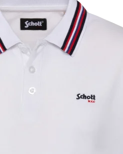 Polo blanc avec liserés tricolores - BLANC