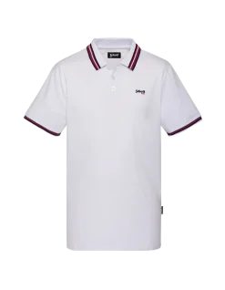 Polo blanc avec liserés tricolores - BLANC