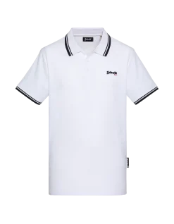 Polo blanc en coton piqué - BLANC