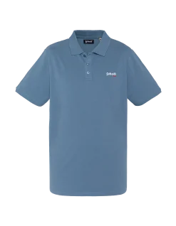 Polo bleu jean en coton piqué - BLEU JEAN