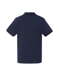 Polo bleu marine avec logo brodé et patte contrastée - MARINE