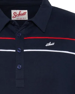 Polo bleu marine en jersey avec liserés contrastés - MARINE