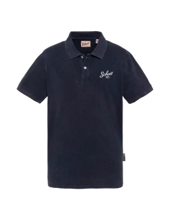 Polo bleu marine foncé avec logo rétro - MARINE FONCÉ