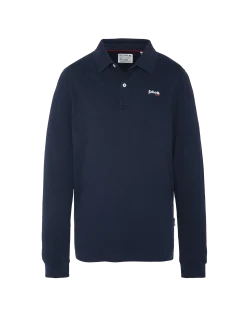 Polo bleu marine à manches longues - MARINE