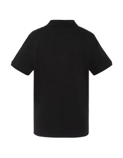 Polo noir avec logo brodé et patte contrastée - NOIR