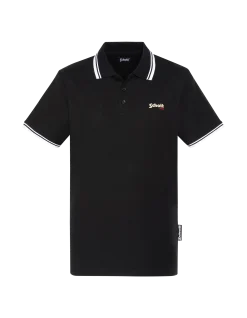 Polo noir en coton piqué - NOIR