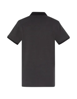 Polo noir en coton piqué - NOIR