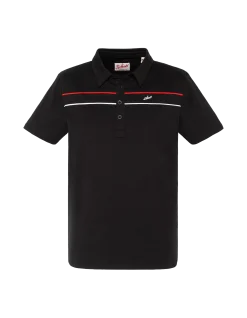 Polo noir en jersey avec liserés contrastés - NOIR