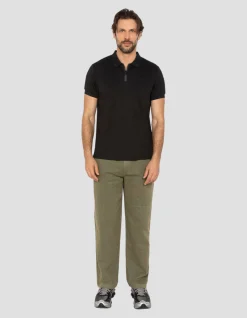 Polo noir maille effet gaufré - NOIR