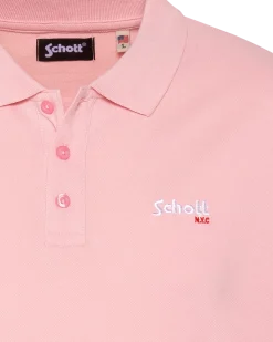 Polo rose pâle en coton piqué - ROSE PÂLE