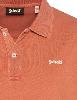 Polo rouille effet délavé - ROUILLE