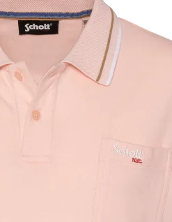 Polo rétro rose clair en coton piqué - ROSE CLAIR