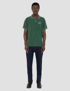 Polo vert avec logo rétro - VERT