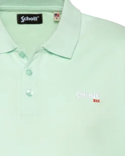 Polo vert pastel en coton piqué - VERT PASTEL
