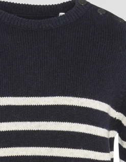 Pull army bleu marine et naturel à col rond - MARINE/NATUREL