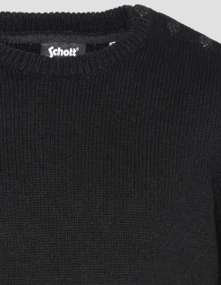 Pull army noir à col rond - NOIR