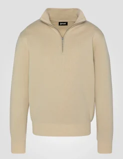 Pull blanc à col zippé - BLANC CASSÉ