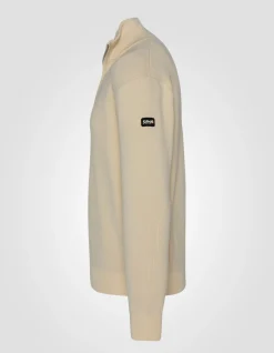 Pull blanc à col zippé - BLANC CASSÉ