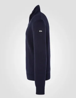 Pull bleu marine à col zippé - MARINE