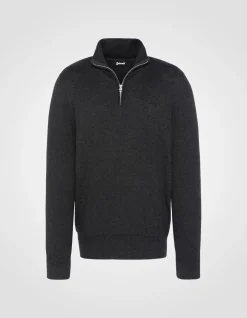 Pull camionneur anthracite chiné en maille fine - ANTHRACITE CHINÉ
