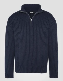 Pull camionneur bleu marine recyclé - MARINE
