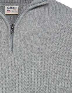 Pull camionneur gris chiné, maille côtelé - GRIS CHINÉ