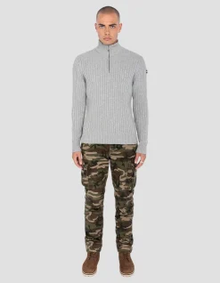 Pull camionneur gris clair chiné recyclé - GRIS CLAIR CHINÉ
