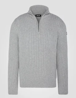 Pull camionneur gris clair chiné recyclé - GRIS CLAIR CHINÉ