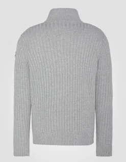 Pull camionneur gris clair chiné recyclé - GRIS CLAIR CHINÉ