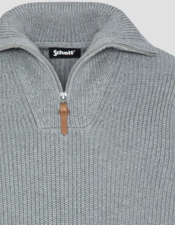 Pull camionneur gris en maille côtelée - GRIS
