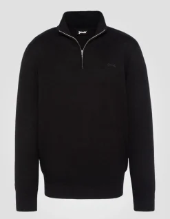 Pull camionneur noir en maille fine - NOIR